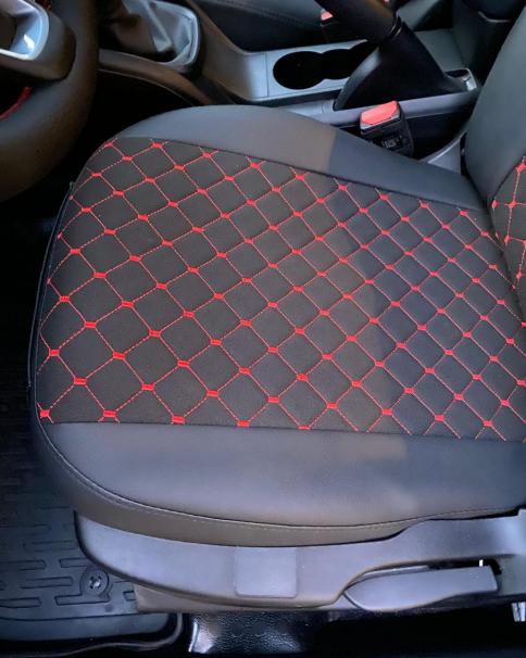 Aydemir Oto Döşeme mavi dikiş detaylı koltuk döşeme uygulaması