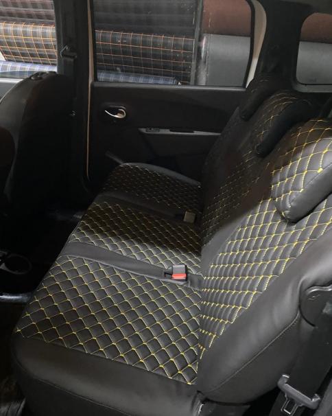 Aydemir Oto Döşeme mavi dikiş detaylı koltuk döşeme uygulaması